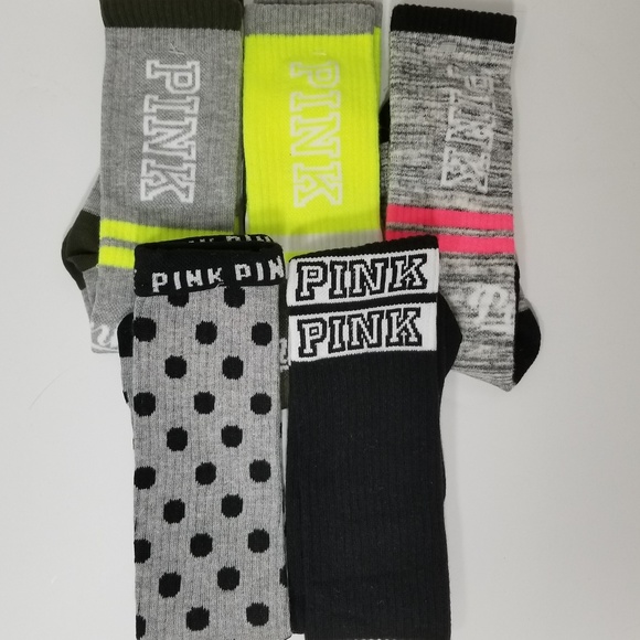 PINK Victoria's Secret Accessories - 5pair PINK NY VS *nwot* Crew & Knee Socks